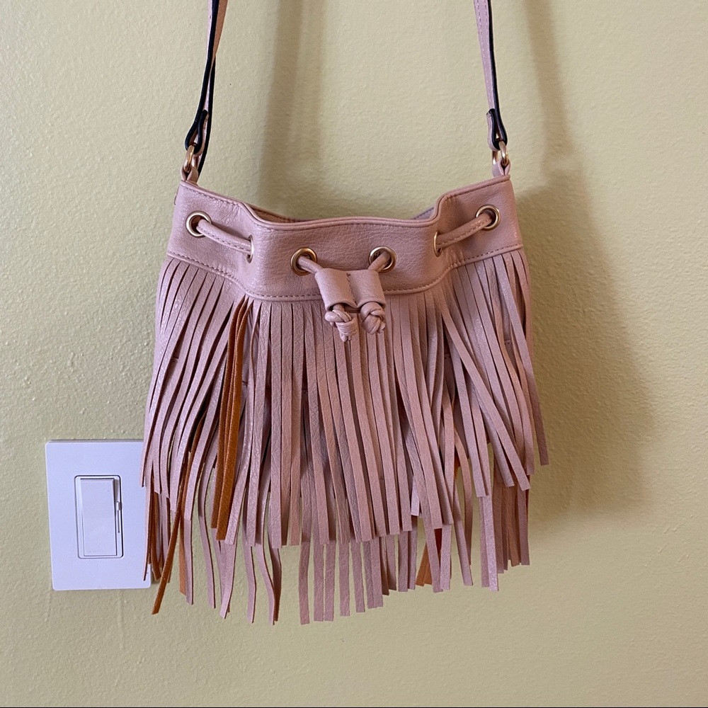 Small fringe cross body bag